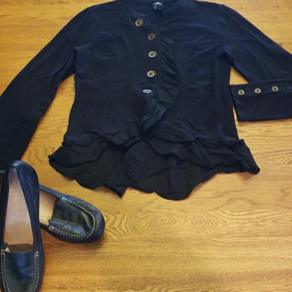 Black Vanity Knit Blazer L